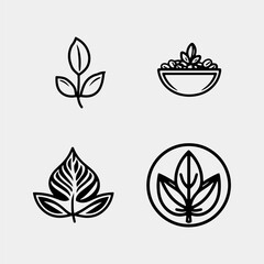 Fototapeta na wymiar set of vector coffee beans logo template vector icon illustration