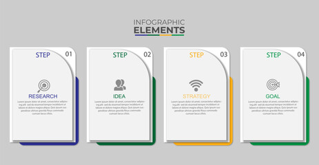 Business infographic design icons 4 options or steps