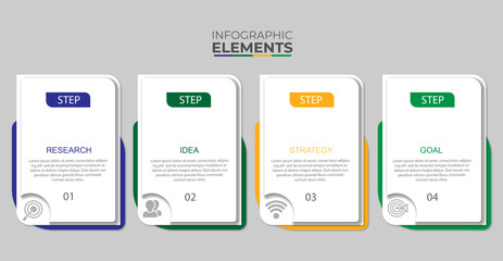 Business infographic design icons 4 options or steps