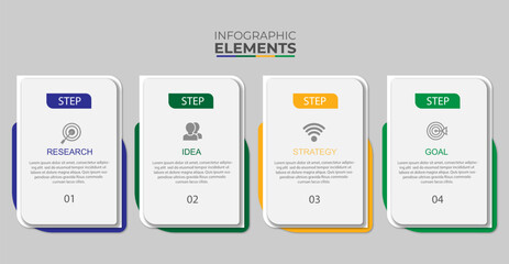 Business infographic design icons 4 options or steps
