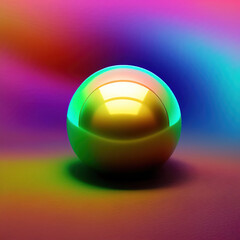 Glassy sphere, ball shape illustration. Ai generated art.