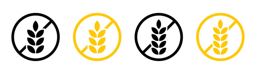 Gluten free label icon set