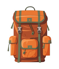 Backpack on white background icon