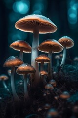 Fototapeta premium A group of mushrooms in the forest