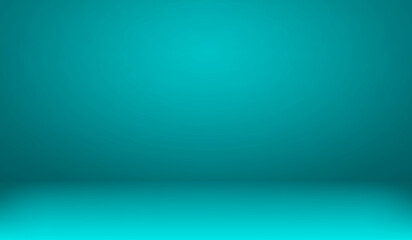 Green room background. Abstract empty studio. Horizontal bg. Light scene for product. Simple 3d backdrop. Gradient table. Minimal texture blank wall and floor. Skyline mockup. Vector illustration