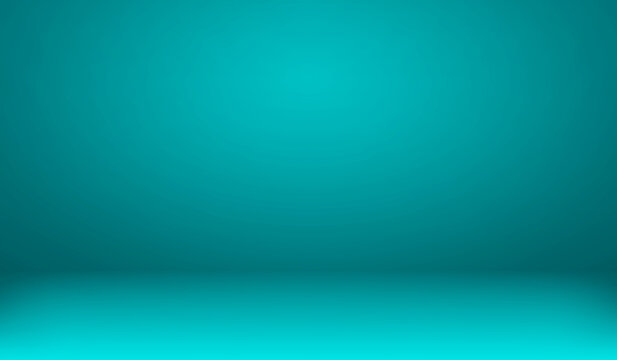 Green room background. Abstract empty studio. Horizontal bg. Light scene for product. Simple 3d backdrop. Gradient table. Minimal texture blank wall and floor. Skyline mockup. Vector illustration