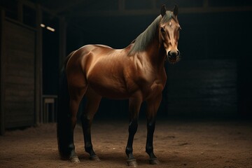 Adorable equine standing alone in 3D. Generative AI