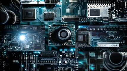 Collage of Processors and Electronic Components