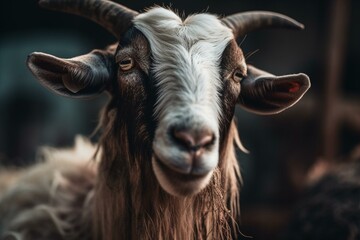 A goat, farm animal, farmyard creature. Generative AI