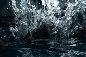A background of abstracted life source with varying water depths. Generative AI