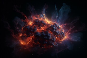 Nebula being illuminated. 3D model. Generative AI