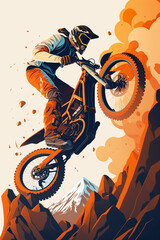 Obraz premium biker on a motorcycle