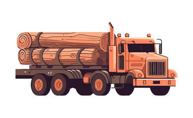 timber lorry carrying wooden logs
