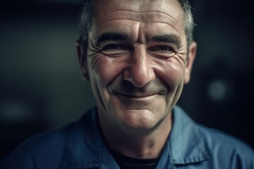 industry industrial work engineer portrait factory worker man construction job helmet occupation senior mature manufacturing, created using generative AI technology
