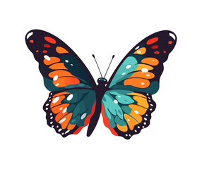 Fototapeta na wymiar vibrant colored cute butterfly