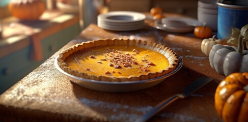 Fototapeta premium pie with nuts and raisins