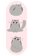 cute bookmark with fun cats, sticker,
label, card