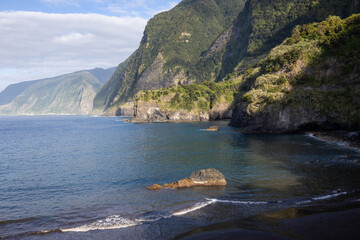 Black Sand Beach of Seixal on North Coast of Madeira