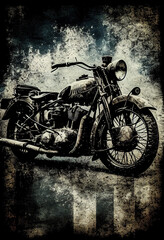 vintage motorcycle on the wall