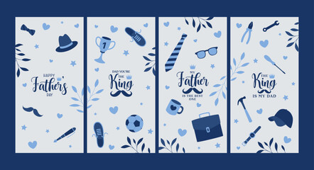 Happy Fathers Day Set of greeting cards