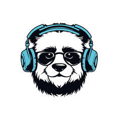 panda dj with headphones