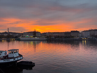 un tramonto a Praga