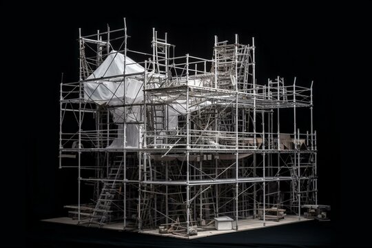 White Isolated Scaffolding. Generative AI