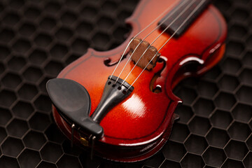 Obraz premium Classic violin on black background.