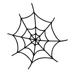 Outline design of circular web in doodle style