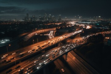 Fototapeta na wymiar Stunning city freeway vista. Generative AI