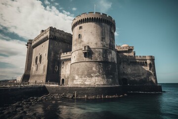 A seaside castle in Naples, Italy named Castel dell'ovo, also known as the Egg Castle. Generative AI