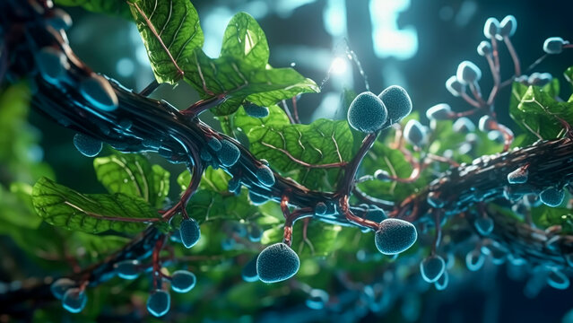 Some Berries on a Branch in Front of a Bright Light, Generative AI
