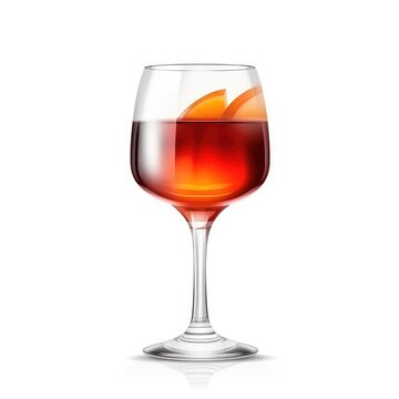 Manhattan Cocktail isolated on white as illustration (generative AI)