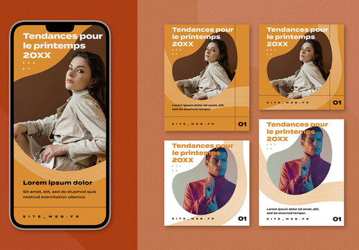 Ensemble pour r&eacute;seaux sociaux de marque de mode ind&eacute;pendante