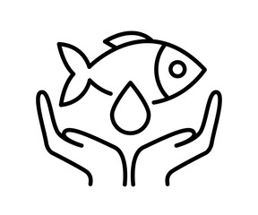 Omega 3 Line Icon Fish Oil Supplement Logo design.