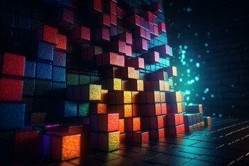 Background for the Tetris game. Generative AI