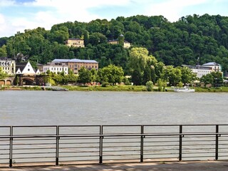 Koblenz with a view of the Rhine at Deutsches Eck
