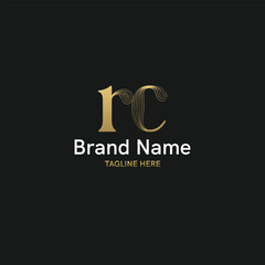 Unique and modern initial based logo with letter rc