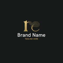 Fototapeta premium Unique and modern initial based logo with letter re
