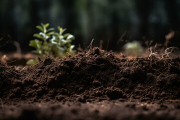 Isolated loamy soil for agriculture. Generative AI