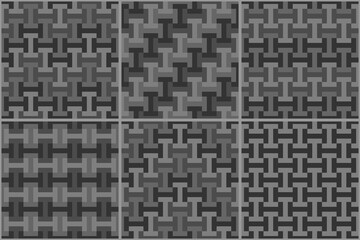 Ethnic seamless patterns collection. Mosaic tiles set. Folk wallpapers. Tribal ornaments. Abstract backgrounds. Geometric backdrops. Ethnical motif. Surface textures, textile prints. Vector images.