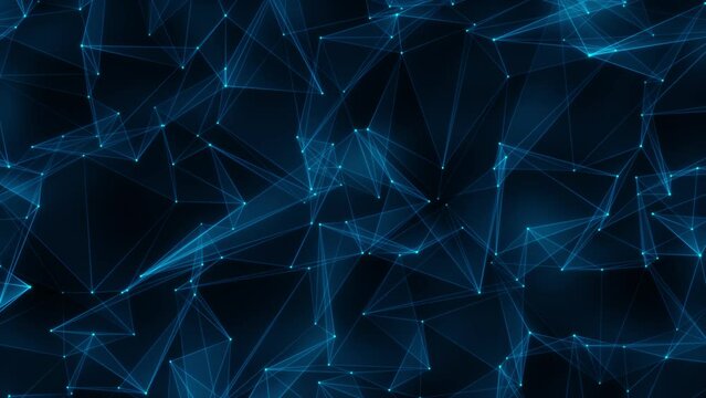 Dark blue geometric background moves