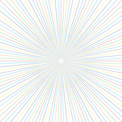 Colorful rays on white vector background. Vector illustration.