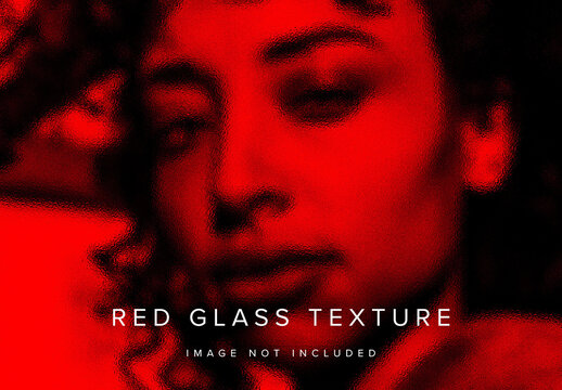 Glass Texture with Red Hue Image Effect Mockup