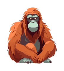Large orangutan sitting icon isolated © djvstock