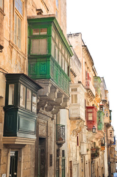 traditional street in Valletta, Malta