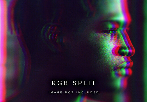 RGB Split Image Effect Mockup