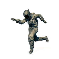 astronaut is running on white background