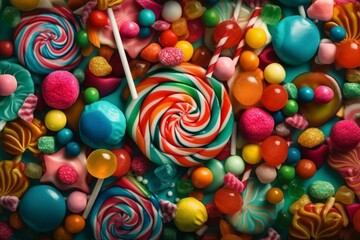 Fototapeta na wymiar Colorful candy background. Generative AI