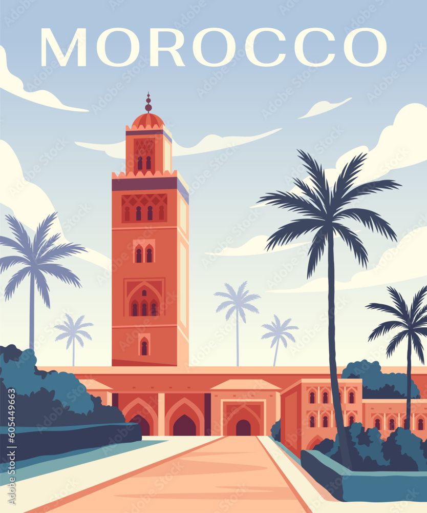 Wall mural morocco city poster